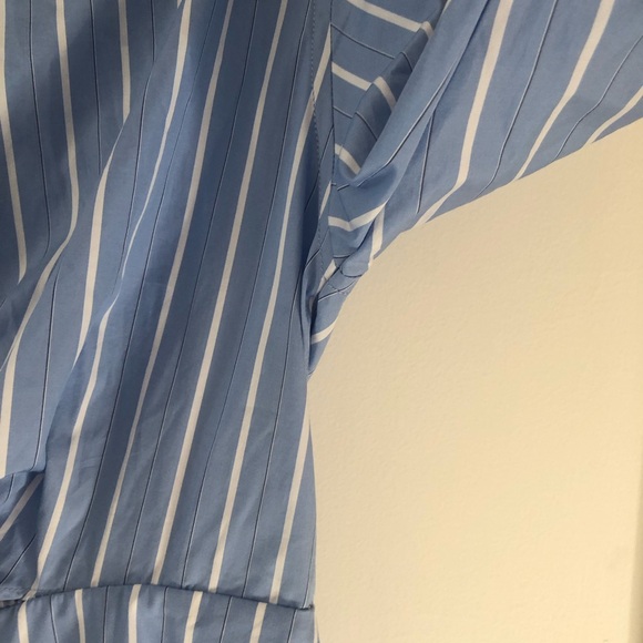 NWOT Sandro Striped Tie-Front Shirt Dress Mini in Blue/White Size 38 FR/6 US - Picture 14 of 16